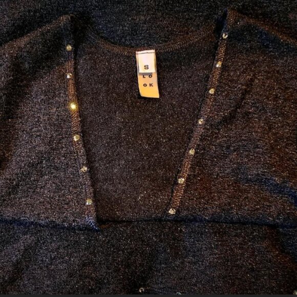 Look brand black & rhinestone pullover - Picture 2 of 5